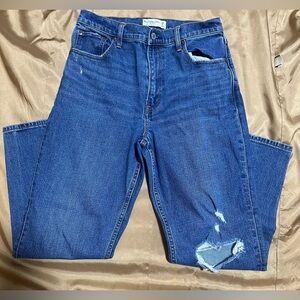 Abercrombie & Fitch Women's Blue Relaxed Jeans